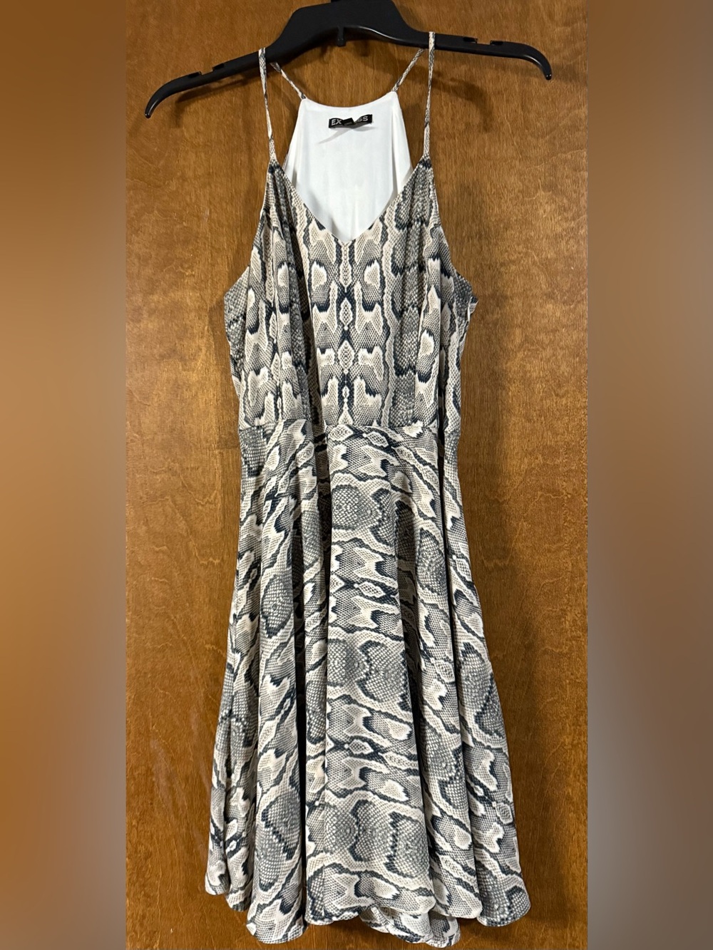 Express Snake Print Spaghetti Strap Dress - Neutral Tones